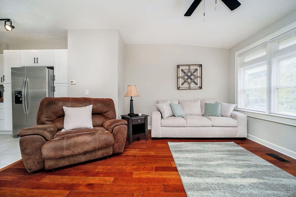 Bright and comfy living room to relax and unwind