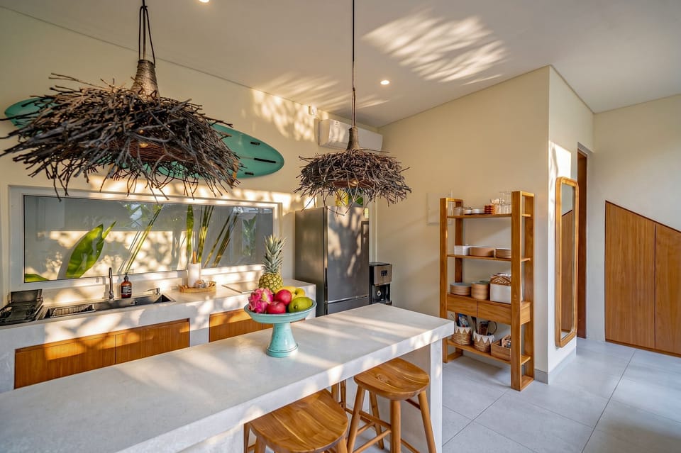 Deluxe Villa, 1 Bedroom, Patio, Pool View | Private kitchen | Fridge, microwave, stovetop, electric kettle