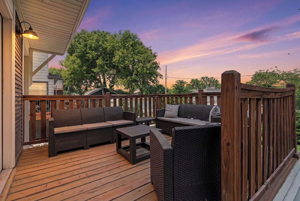 First Floor patio off of kitchen and conversation spot