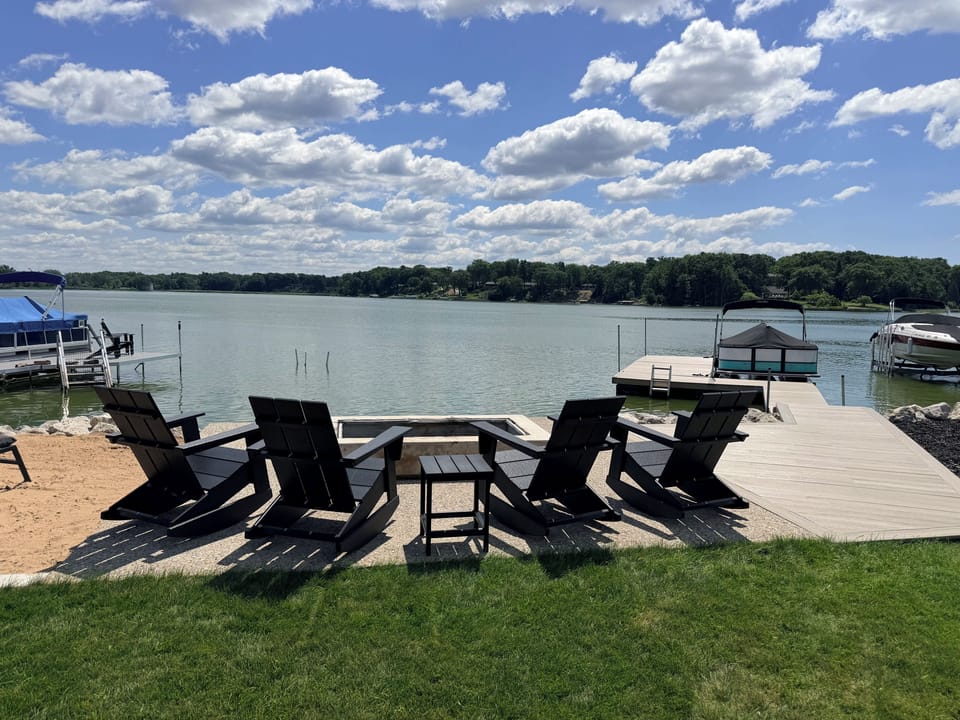 Fire pit with rocking chairs