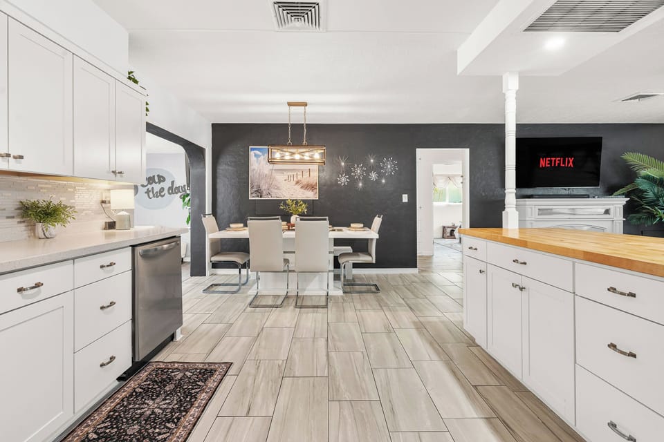 Your dining, living area, and kitchen are all connected creating a fun gathering space for all to enjoy!