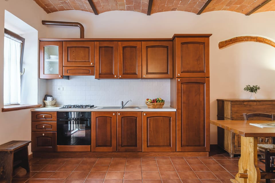 Apartment | Private kitchen | Fridge, oven, stovetop, highchair