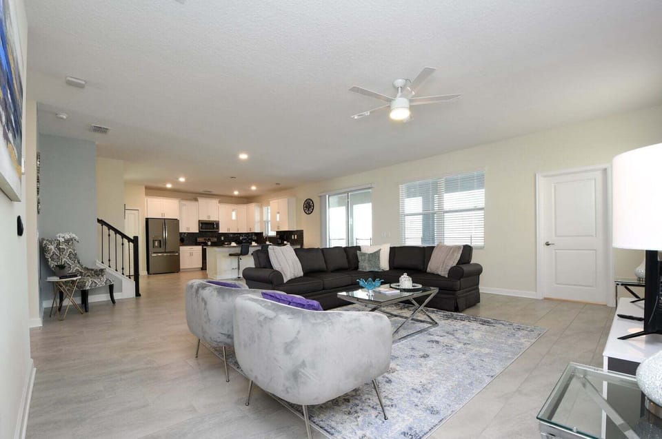 The home's open-concept layout is perfect for groups and families.
