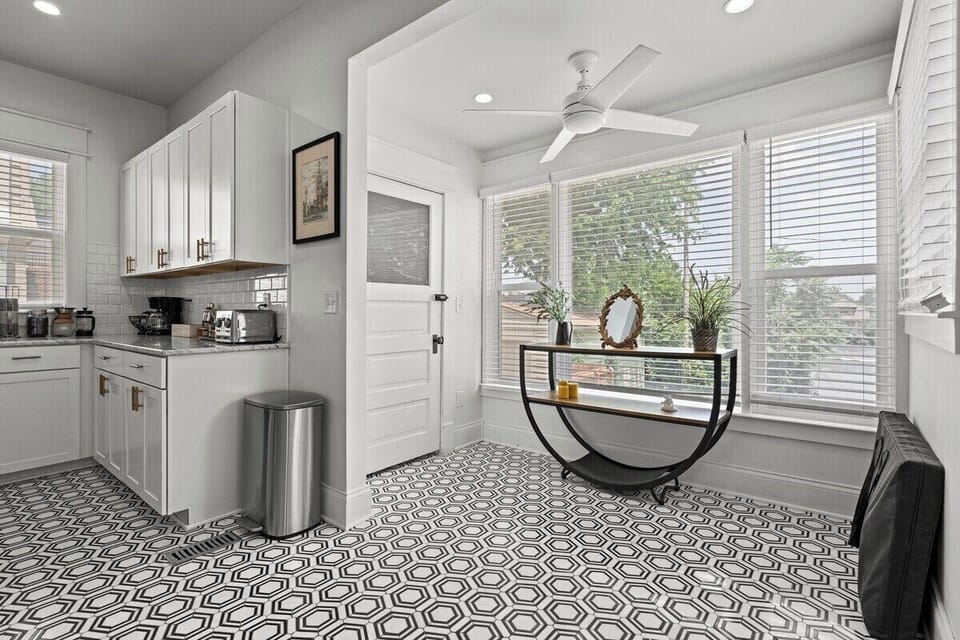 Kitchen area & back door to patio