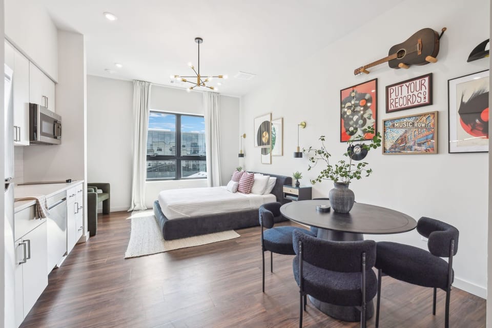 Living Area: Relax in a bright, open living space where the bedroom, dining, and lounge areas flow seamlessly. Perfect for couples or small groups who love comfort without feeling cramped.
