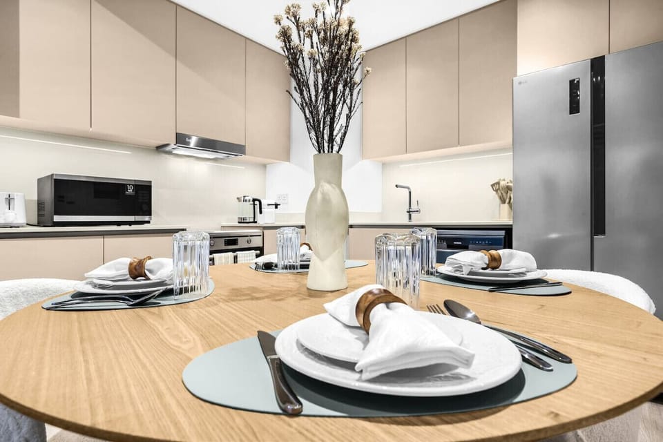 Dining Area: Enjoy meals in style at this elegant table set for delightful gatherings!