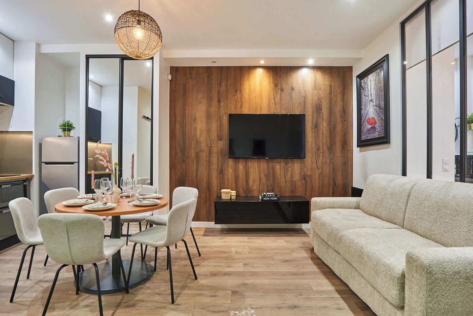Salon avec 2 canapé lits