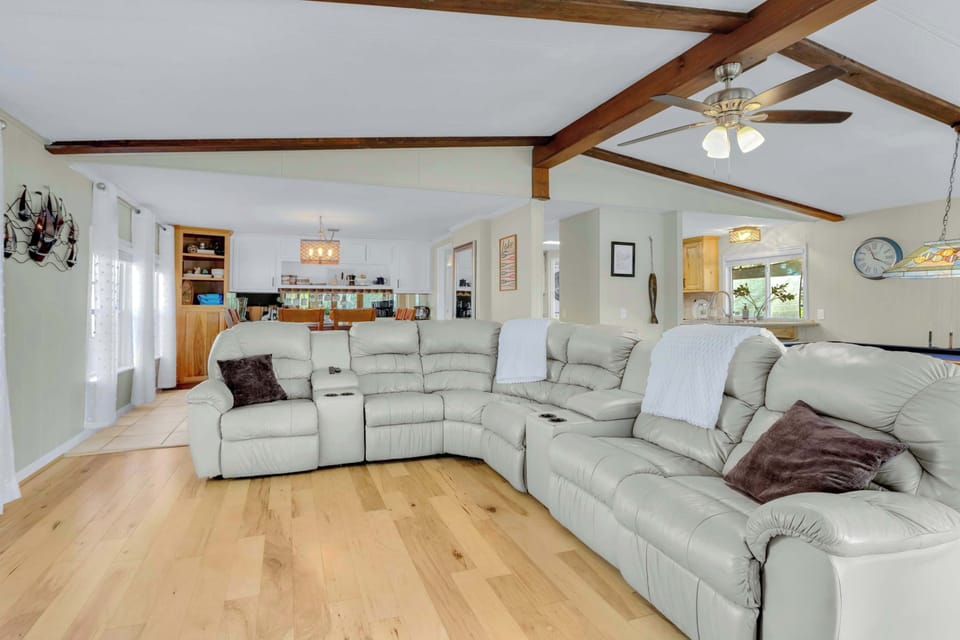 Curl up in the breezy living room & stream your favorites on the smart TV