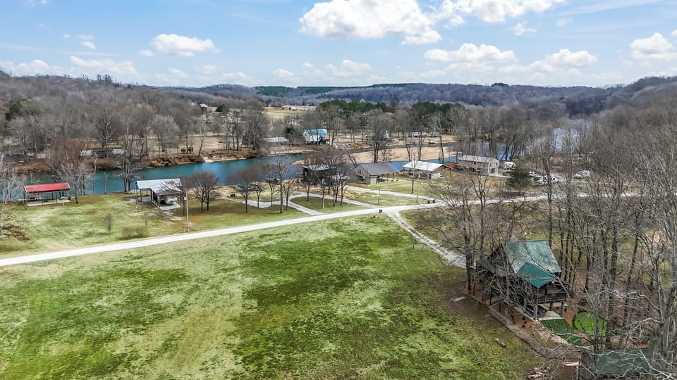 Our cabin is in the right hand corner with the green roof. 