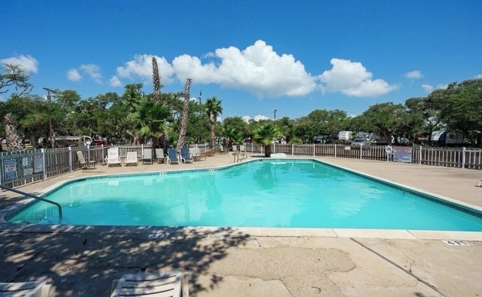 Pool located behind your room