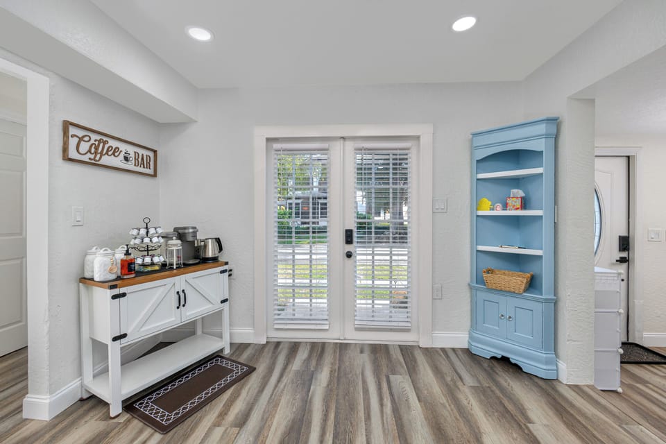 French doors bring in plenty of light 