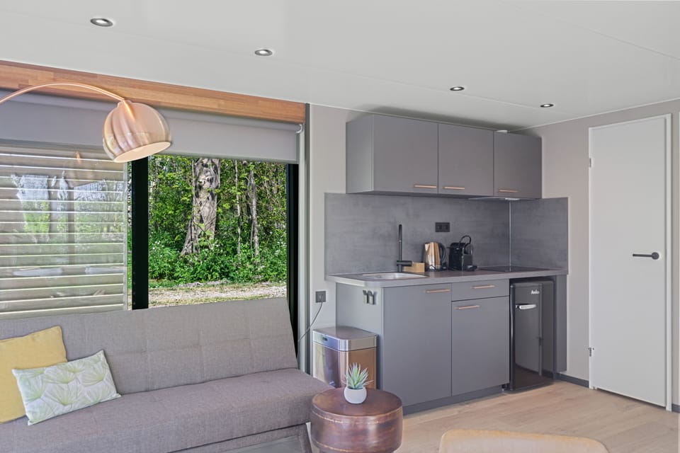 Luxury Cabin, 2 Bedrooms, Kitchen, Harbor View | Private kitchen | Fridge, eco-friendly cleaning products