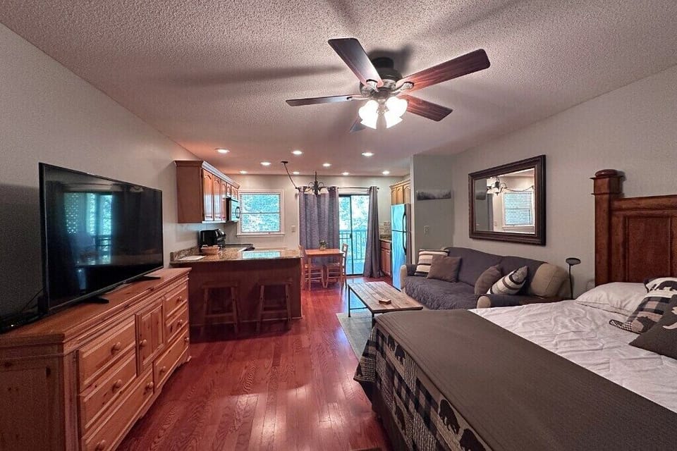 Spacious opening with a large tv perfect for late-night movie sessions!