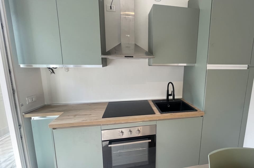 Apartment | Private kitchen | Fridge, microwave, oven, stovetop