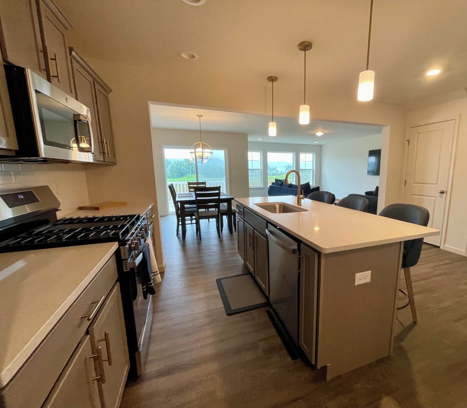 Kitchen view from garage entry