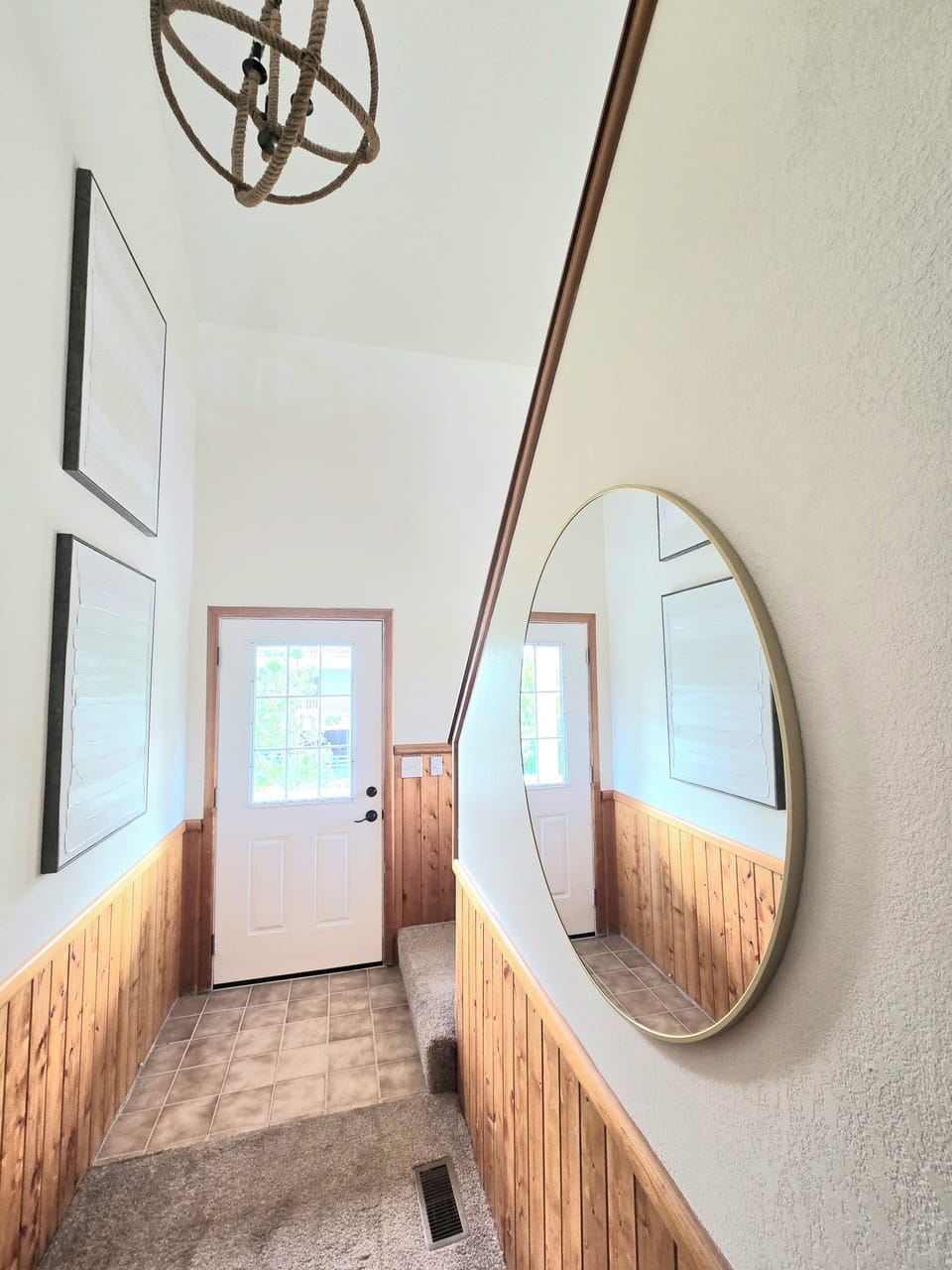 Formal Second floor front door entrance and hall.