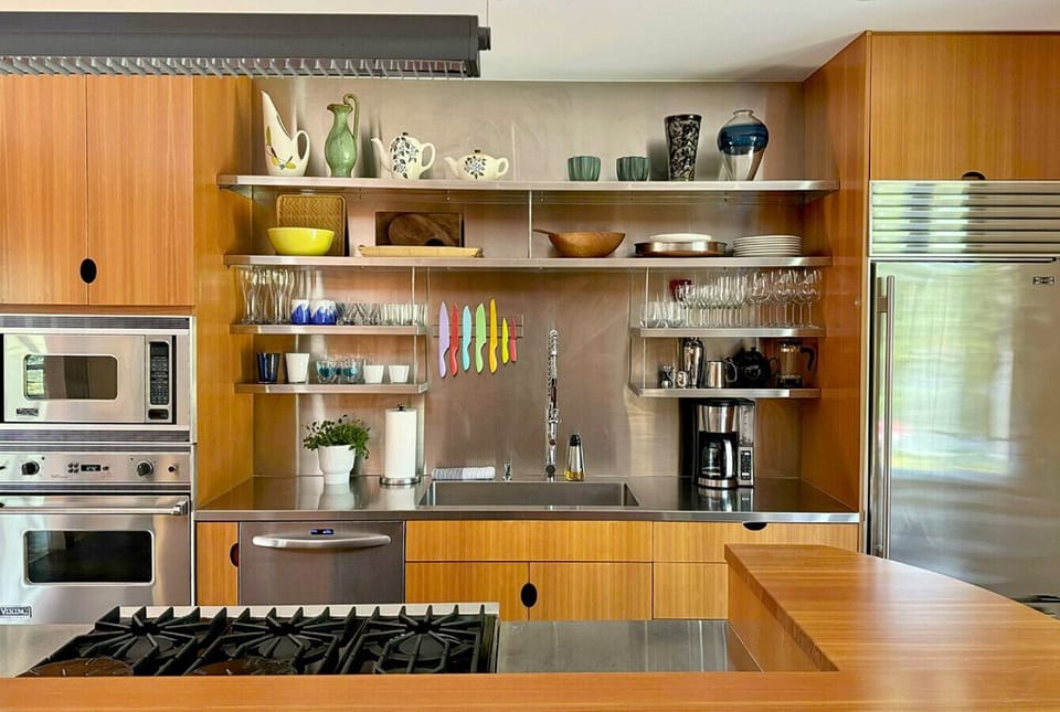 Custom kitchen with stainless steel and Douglas Fir