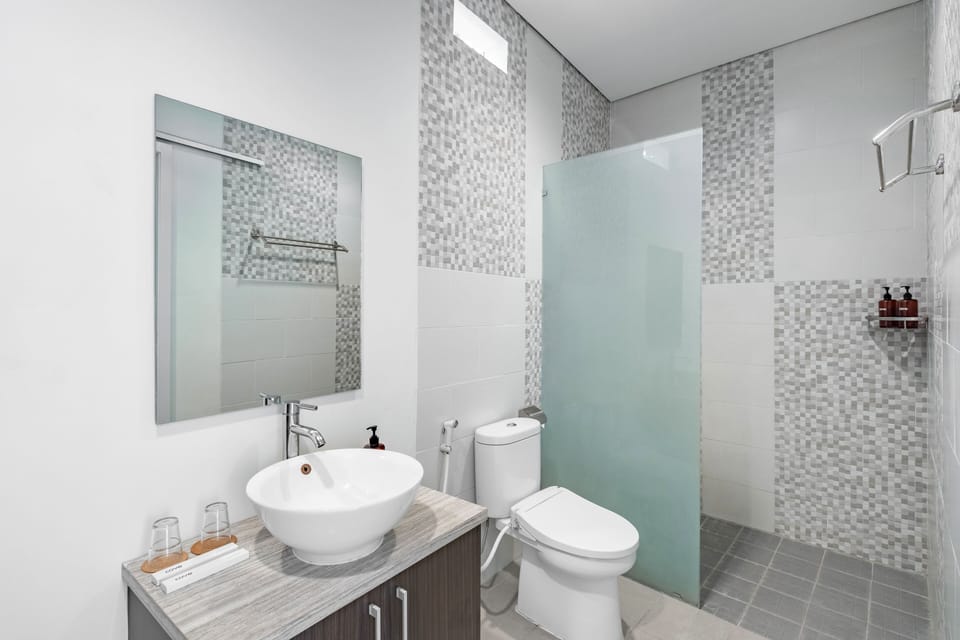 Soap, shampoo, toilet paper
