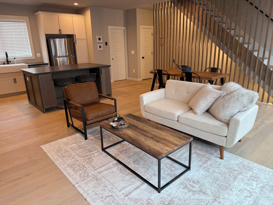 Living, Dining, Kitchen on 2nd Floor Large Open Concept With Smart TV