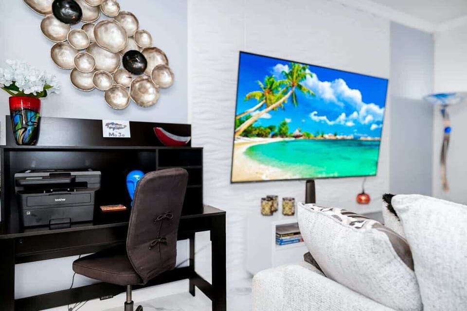 A comfortable workspace for remote work or study.