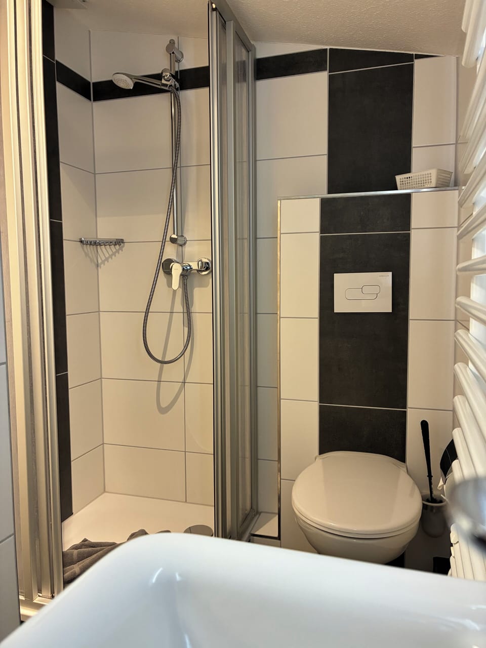 Basic Single Room | Bathroom | Shower, towels, toilet paper