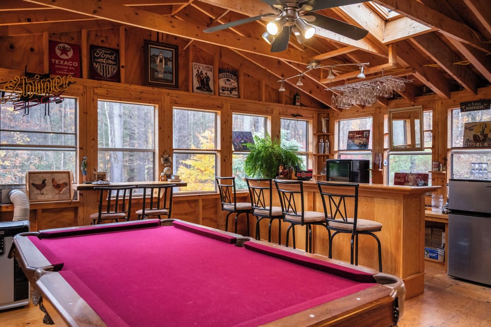 Home bar and pool table room!