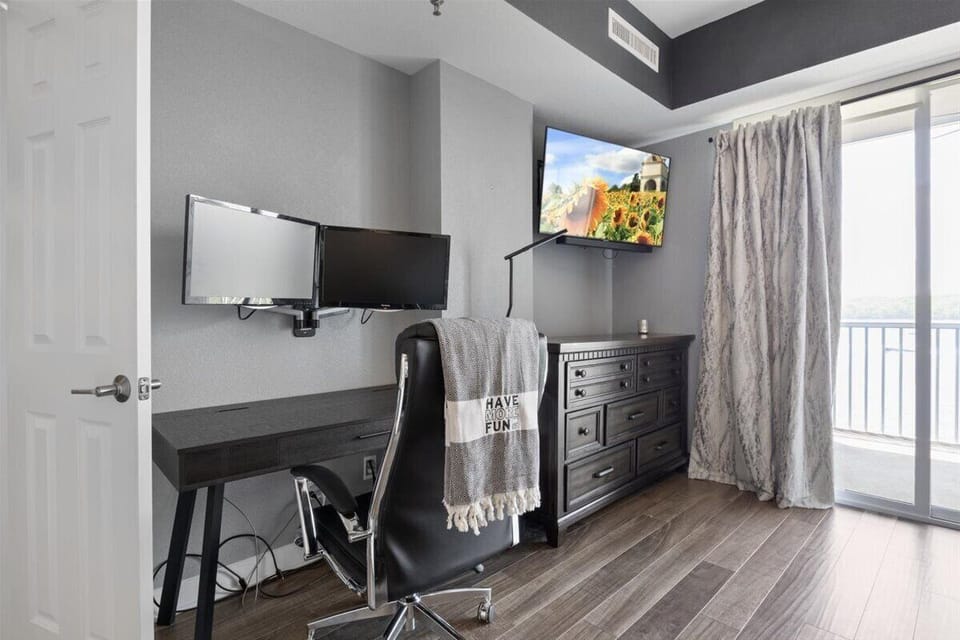 Dedicated work space with screen access to enhance your ability to stay connected while you are away.