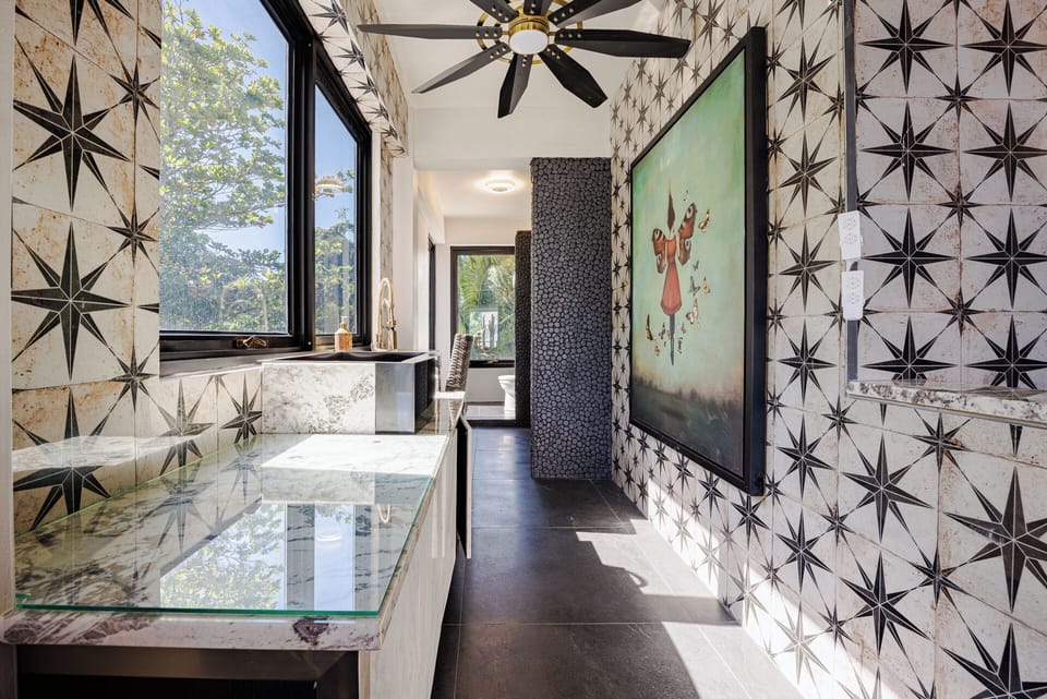 Upstairs Sprawling Studio Bathroom to Bedroom #4