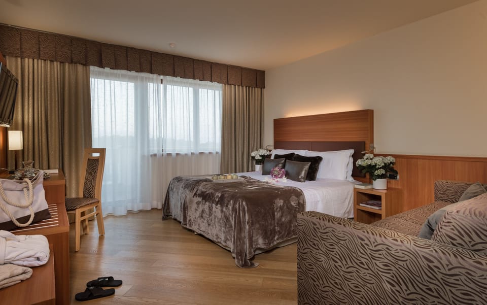 Free toiletries, hair dryer, bathrobes, slippers