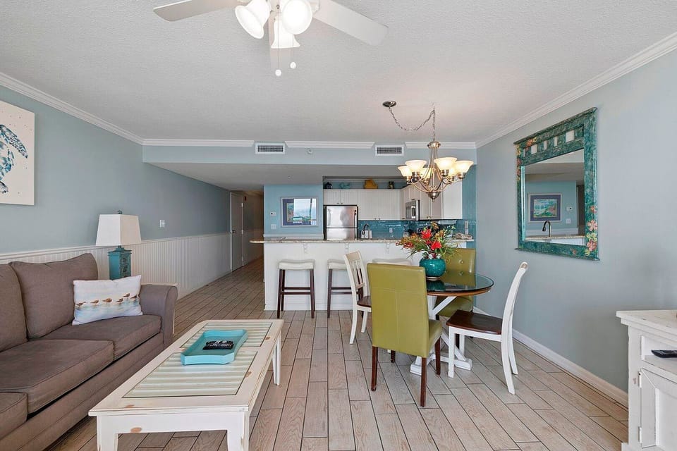 Living room and dining area