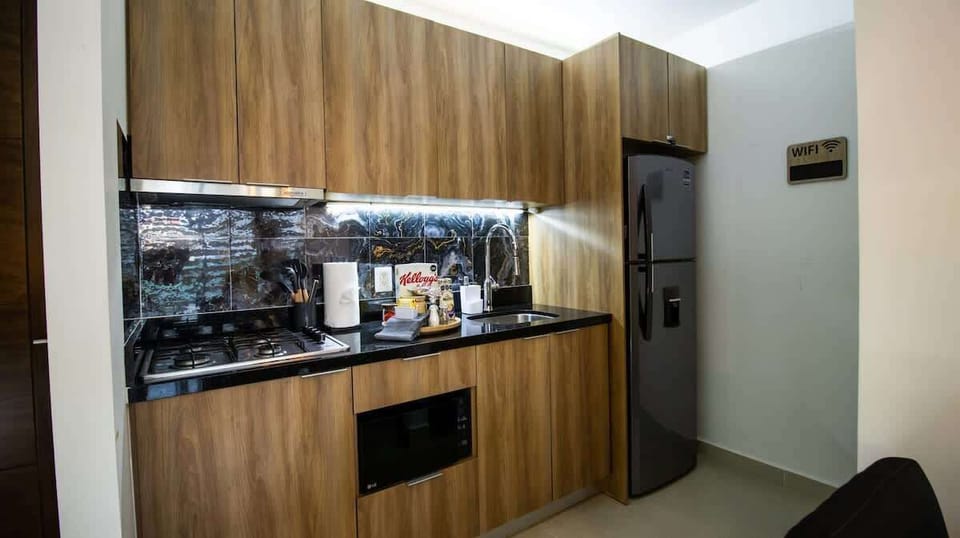 The kitchenette has all the basics