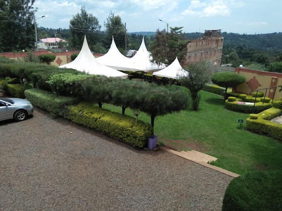 Outdoor banquet area