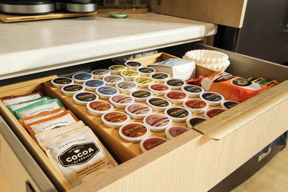 A variety of drink options are provided