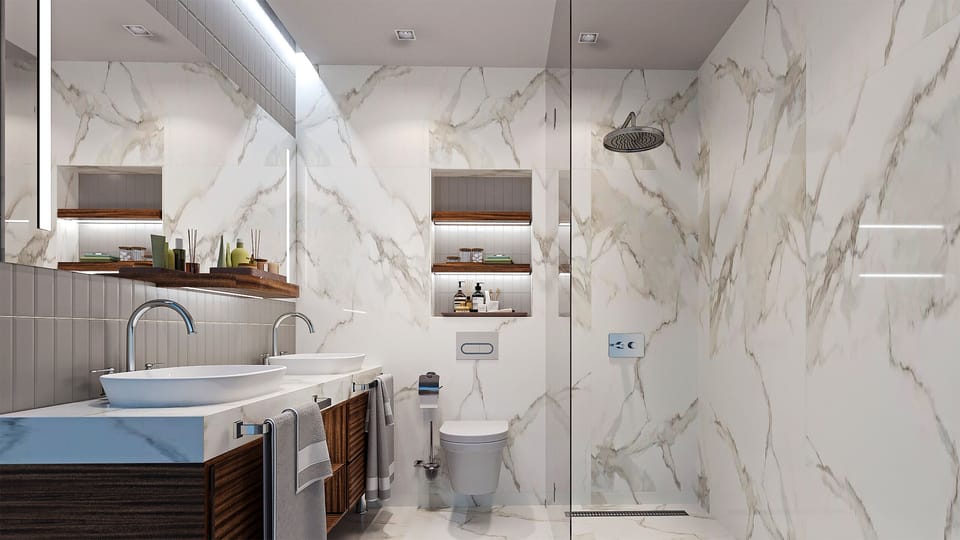 Deluxe Apartment, 3 Bedrooms (1 King Bed,1 Double Bed,2 Single Beds) | Bathroom | Shower, free toiletries, hair dryer, slippers
