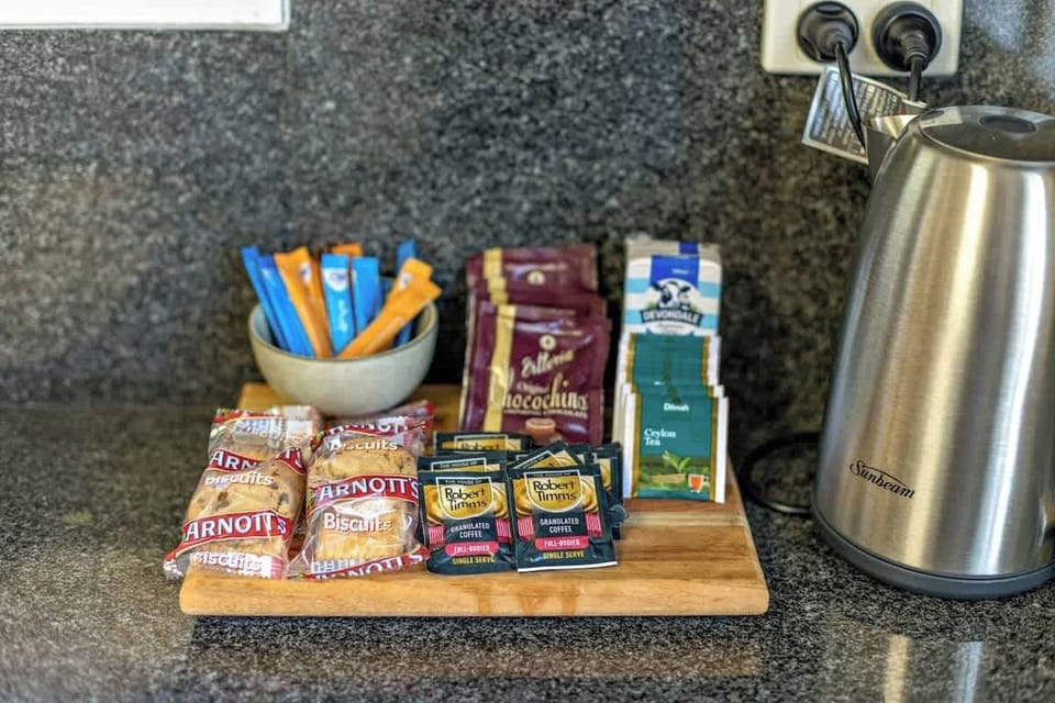 Complimentary tea and coffee is provided.