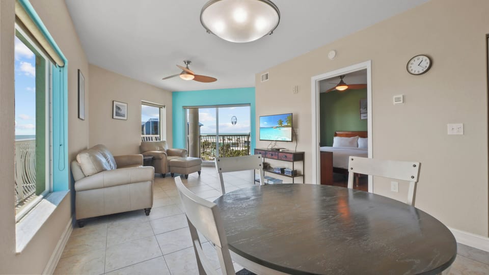 Superior Condo, 2 Bedrooms, Kitchen, Partial Ocean View | Living area | 50-inch flat-screen TV with cable channels