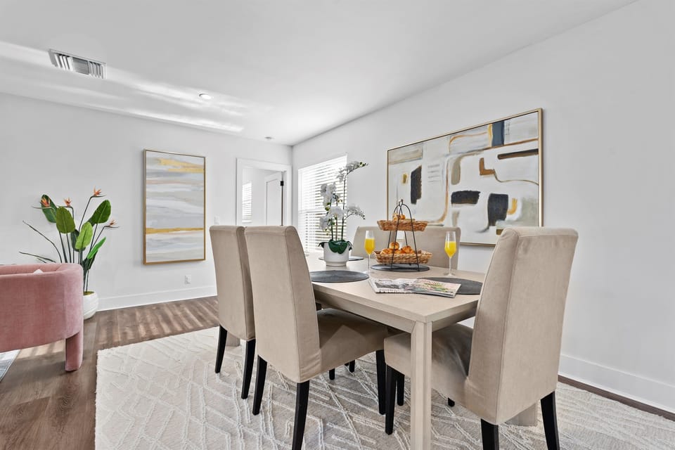 Share memorable meals and meaningful conversations in this sophisticated dining space designed for connection, laughter, and togetherness.