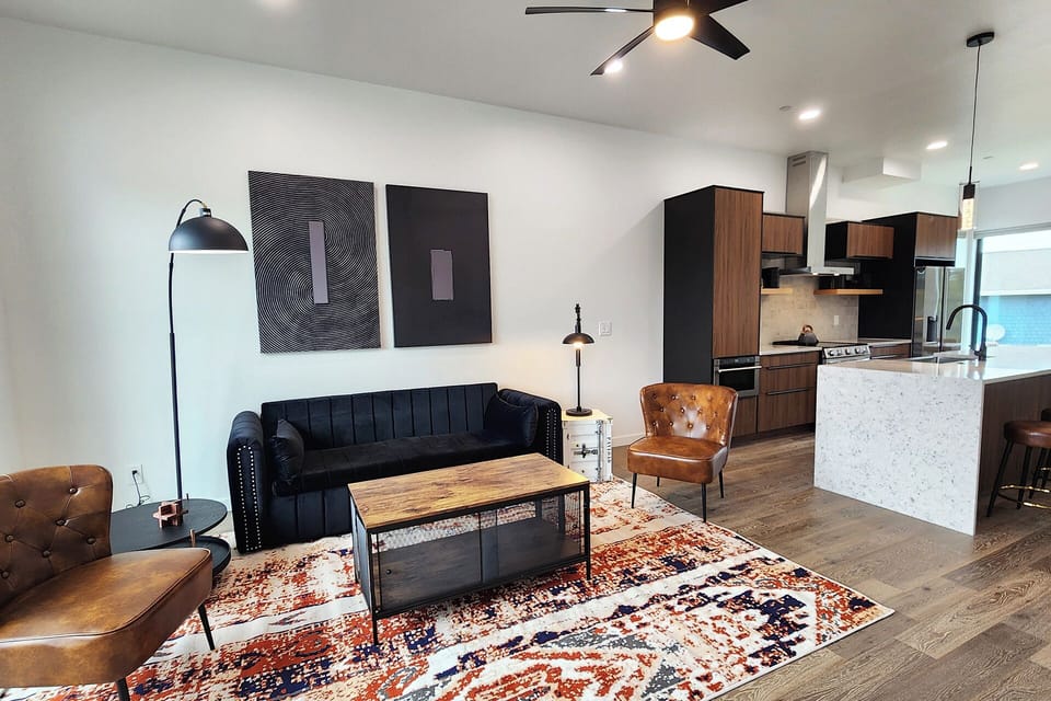 Open concept living/kitchen.