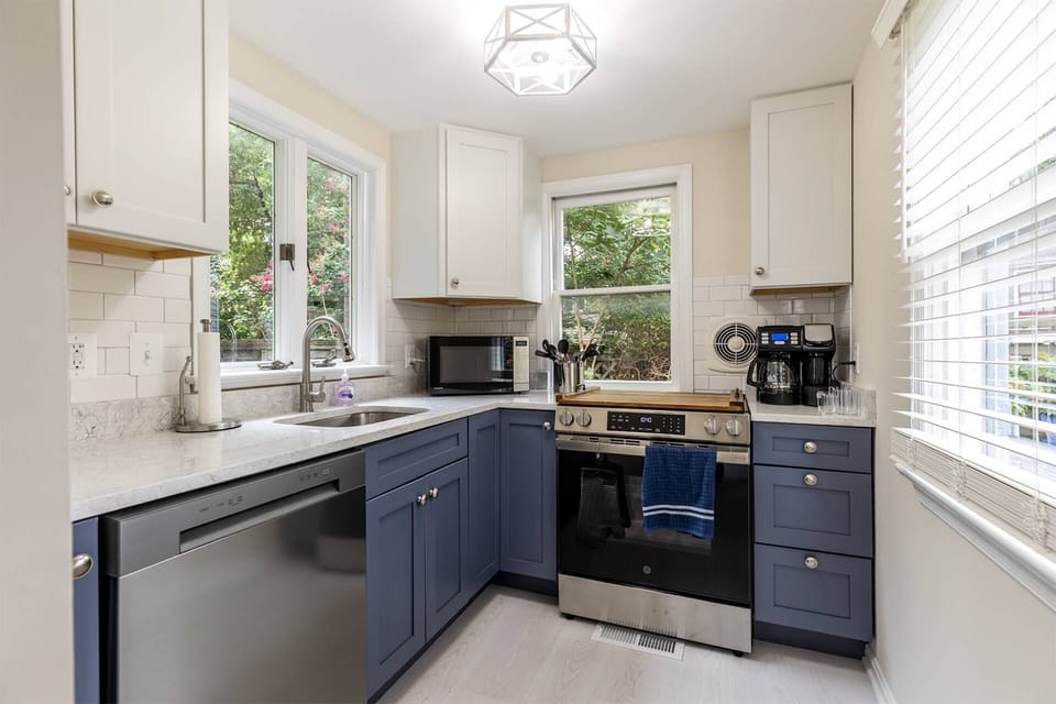 The main floor full kitchen has been beautifully updated.