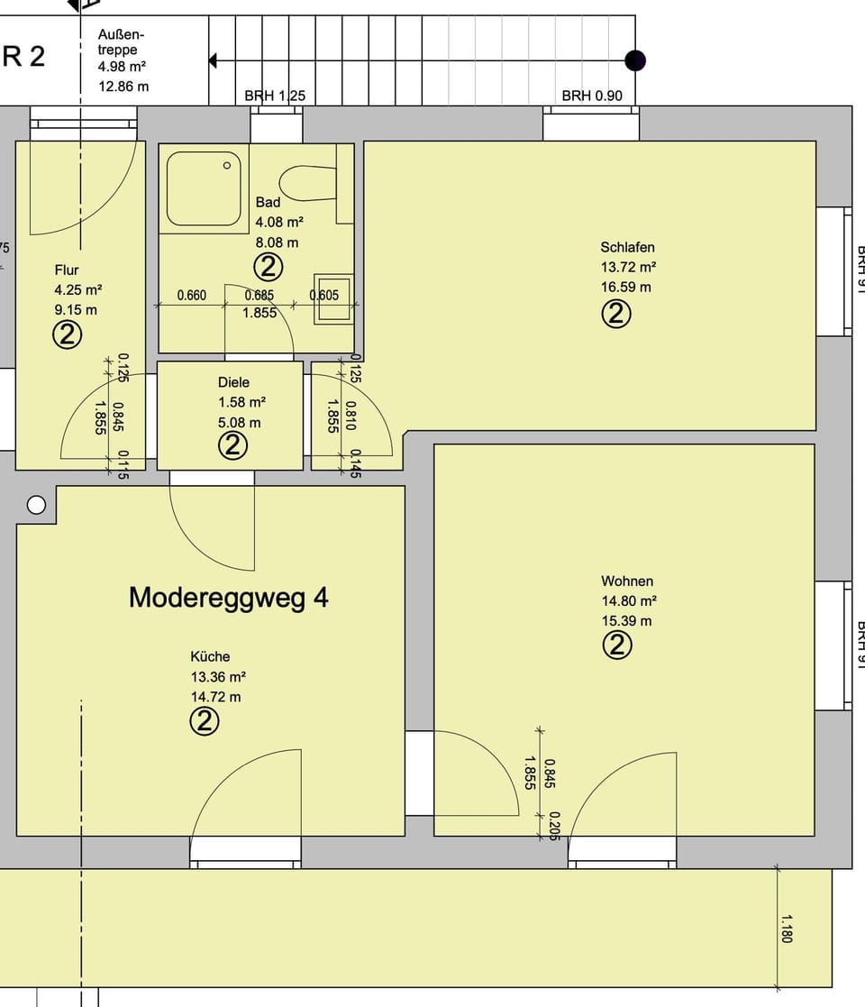 Apartment Bergsonne for 1-2 persons with separate bedroom, living room, kitchen, bathroom with shower/WC and balcony Apartment in Berchtesgaden