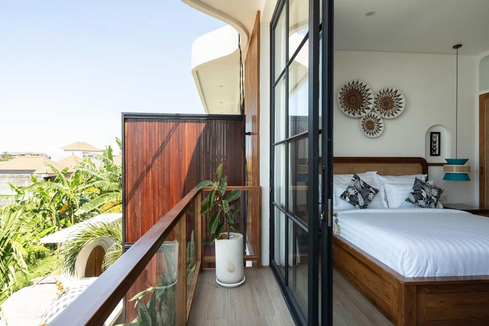 Deluxe Villa, Balcony, Pool View | Premium bedding, in-room safe, laptop workspace, iron/ironing board