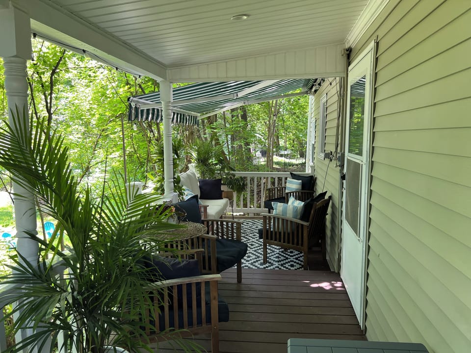 Covered back porch.