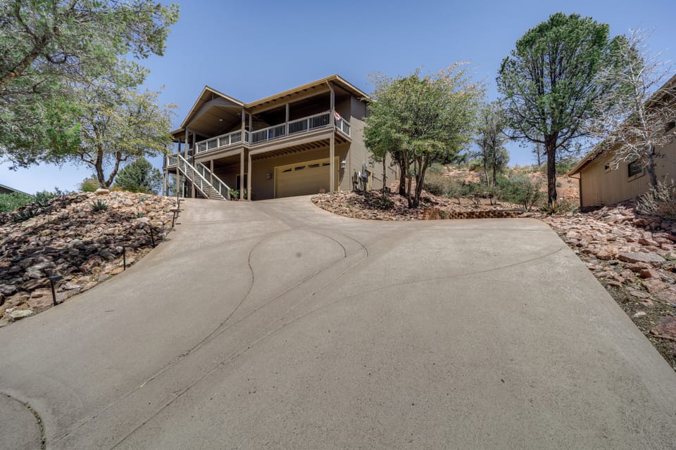 Property Exterior | Single-Story Home | Spacious Yard