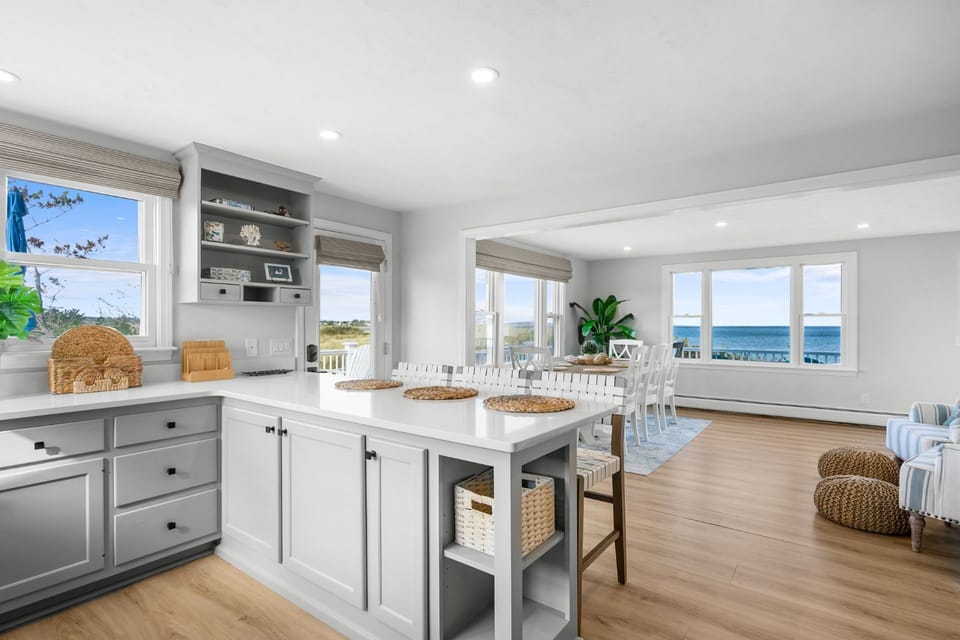 View of the beach from the kitchen