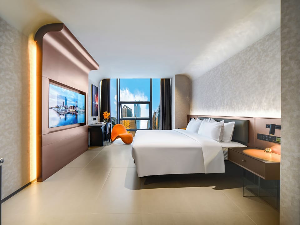 Superior Double Room, City View | Desk, laptop workspace, WiFi (free), bed sheets