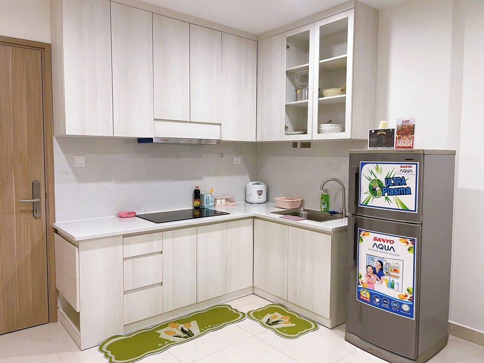 Standard Apartment, City View | Private kitchen | Fridge, microwave, stovetop, cookware/dishes/utensils