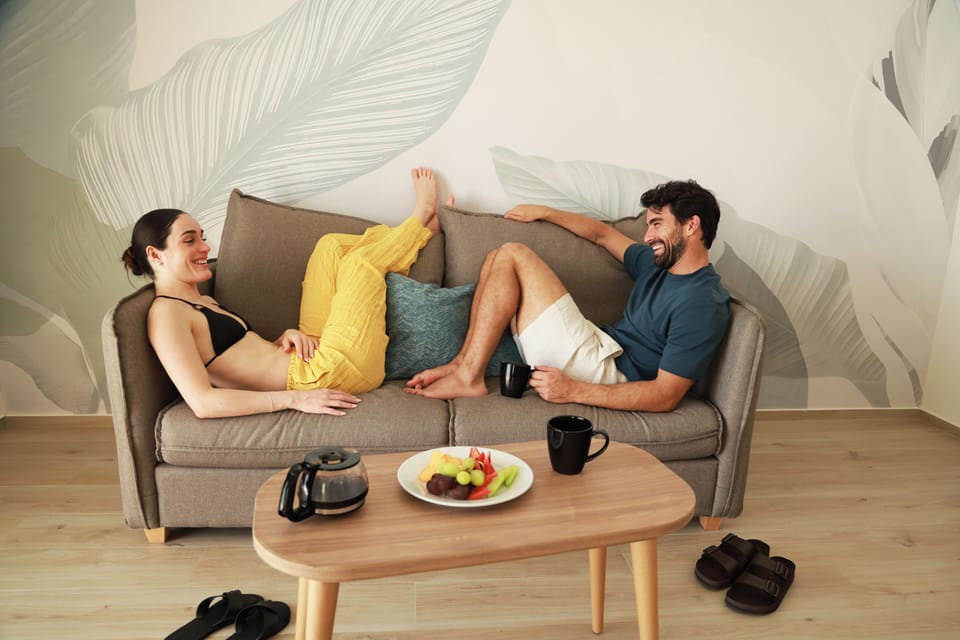 50-inch flat-screen TV with satellite channels