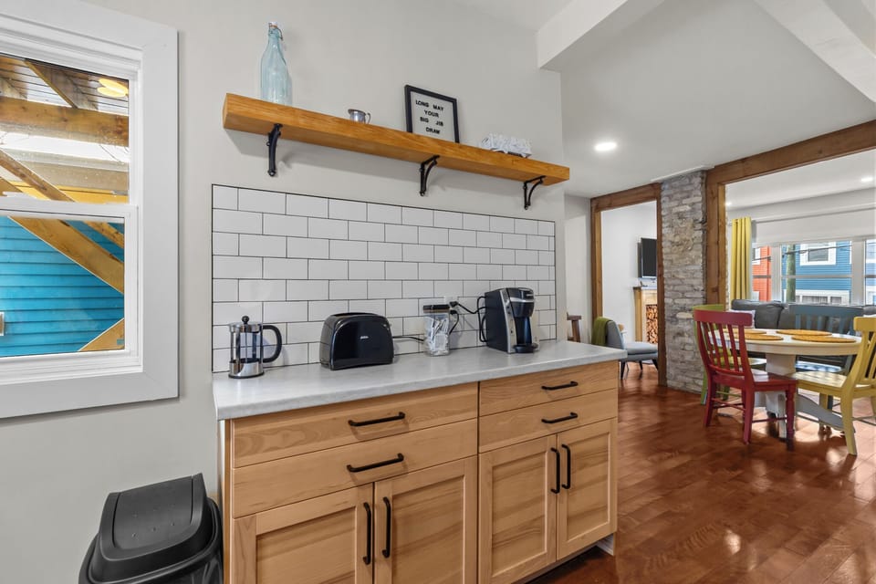Start your morning right at our dedicated coffee station, complete with a Keurig and toaster.