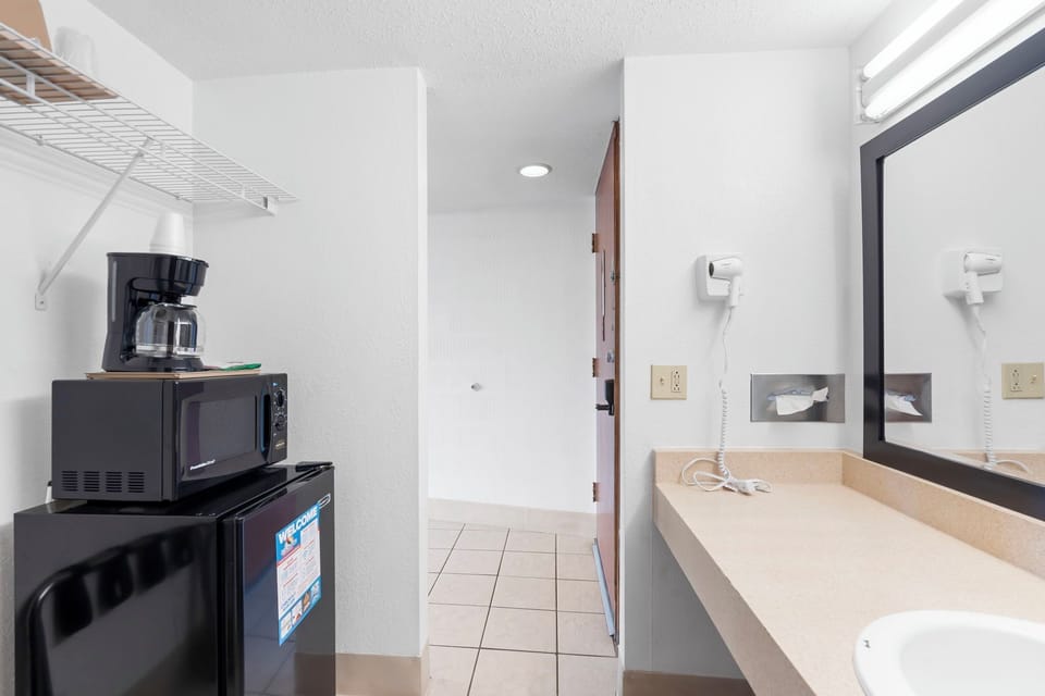 Mini Fridge, Microwave & Coffee Pot