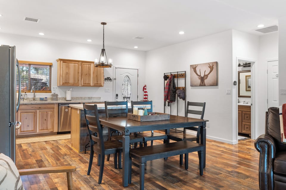 Dining room table with leaf for family dinners